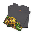 Ball Python Illustration T‑Shirt — Yellow Jungle Snake Graphic Tee