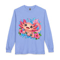 Axolotl Floral Long Sleeve Tee — Cute Pink Axolotl Shirt