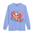 Axolotl Floral Long Sleeve Tee — Cute Pink Axolotl Shirt