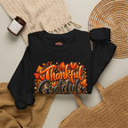 Thankful Grateful Blessed Fall Sweatshirt — Thanksgiving Pumpkin Cozy Crewneck
