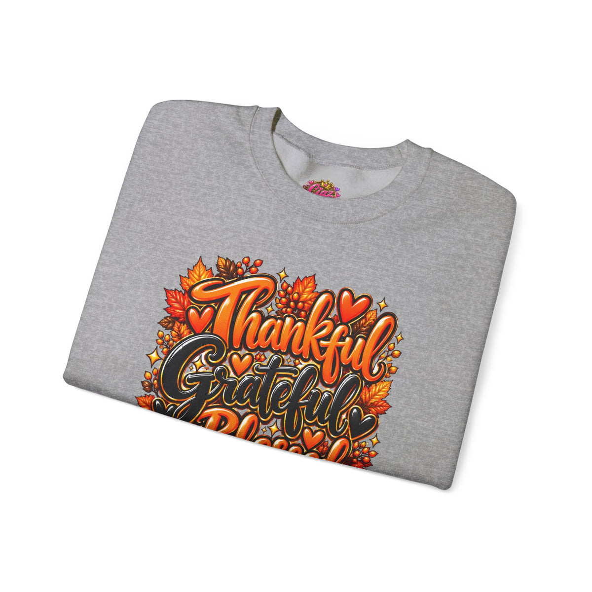 Thankful Grateful Blessed Fall Sweatshirt — Thanksgiving Pumpkin Cozy Crewneck