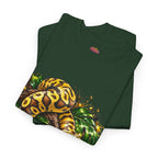 Ball Python Illustration T‑Shirt — Yellow Jungle Snake Graphic Tee