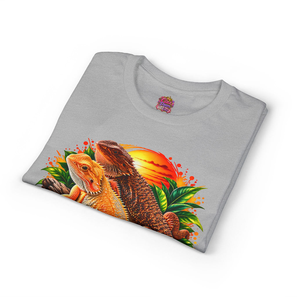 Bearded Dragon Sunset T-Shirt — Colorful Reptile Lover Tee