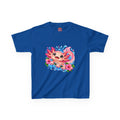 Cute Axolotl Kids T-Shirt — Pink Watercolor Axolotl with Flowers (Children's Tee)
