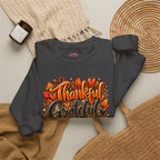 Thankful Grateful Blessed Fall Sweatshirt — Thanksgiving Pumpkin Cozy Crewneck