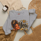 Crewneck Sweatshirt — “You Got This” Inspirational Afro Woman Graphic