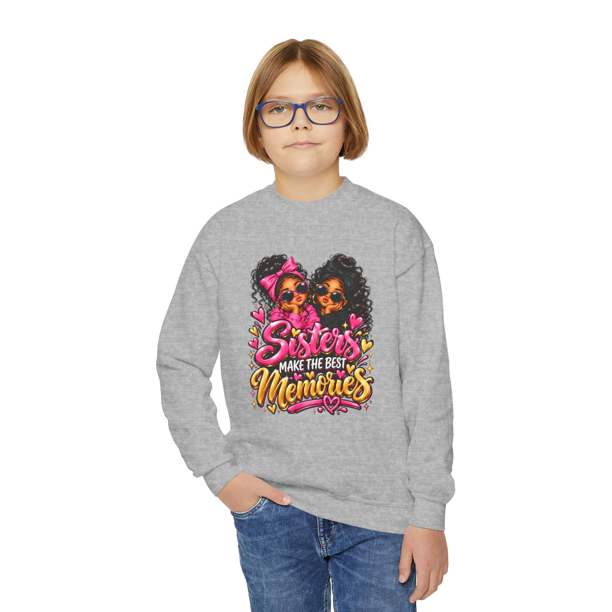 Sisters Make the Best Memories Youth Crewneck Sweatshirt