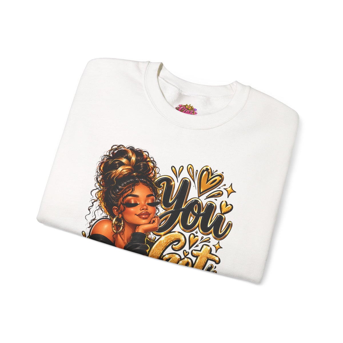 Crewneck Sweatshirt — “You Got This” Inspirational Afro Woman Graphic