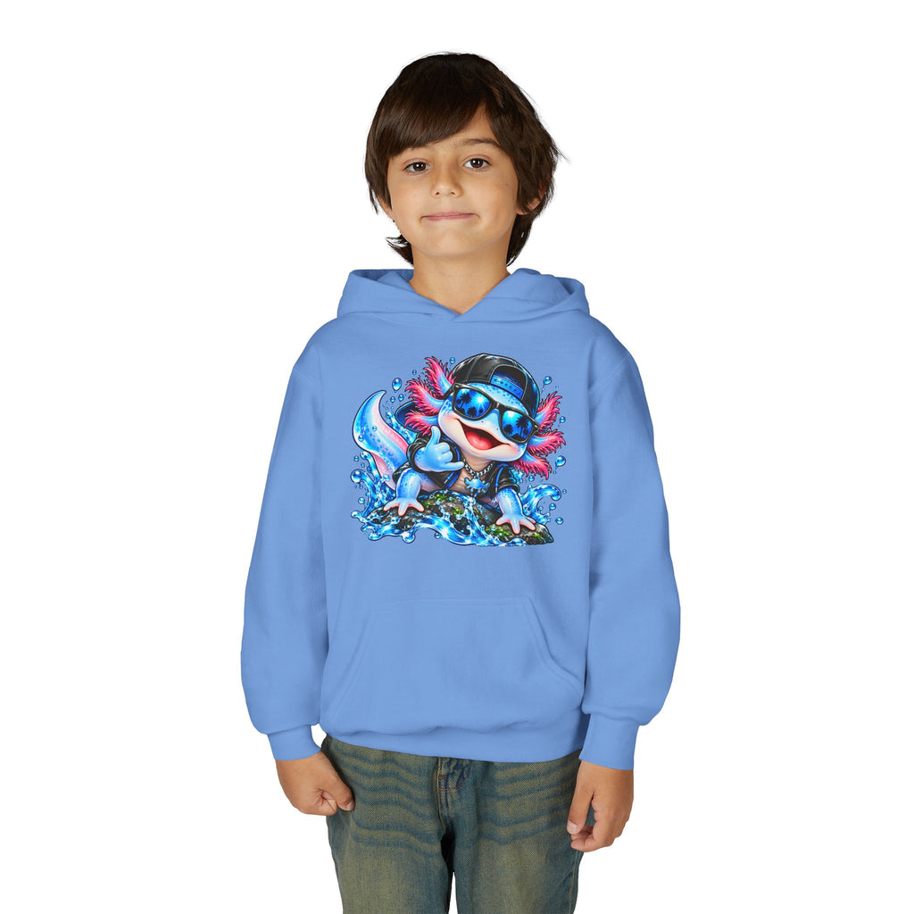 Axolotl Surf Hoodie — Cute Watercolor Axolotl Kids' Pullover