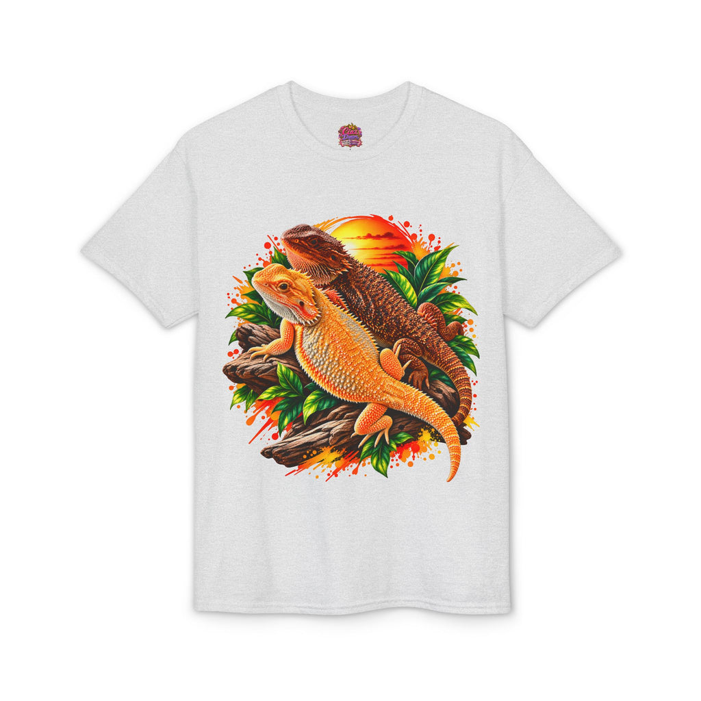 Bearded Dragon Sunset T-Shirt — Colorful Reptile Lover Tee