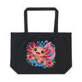 Axolotl Beach Tote — Cute Pink Axolotl Eco Canvas Bag