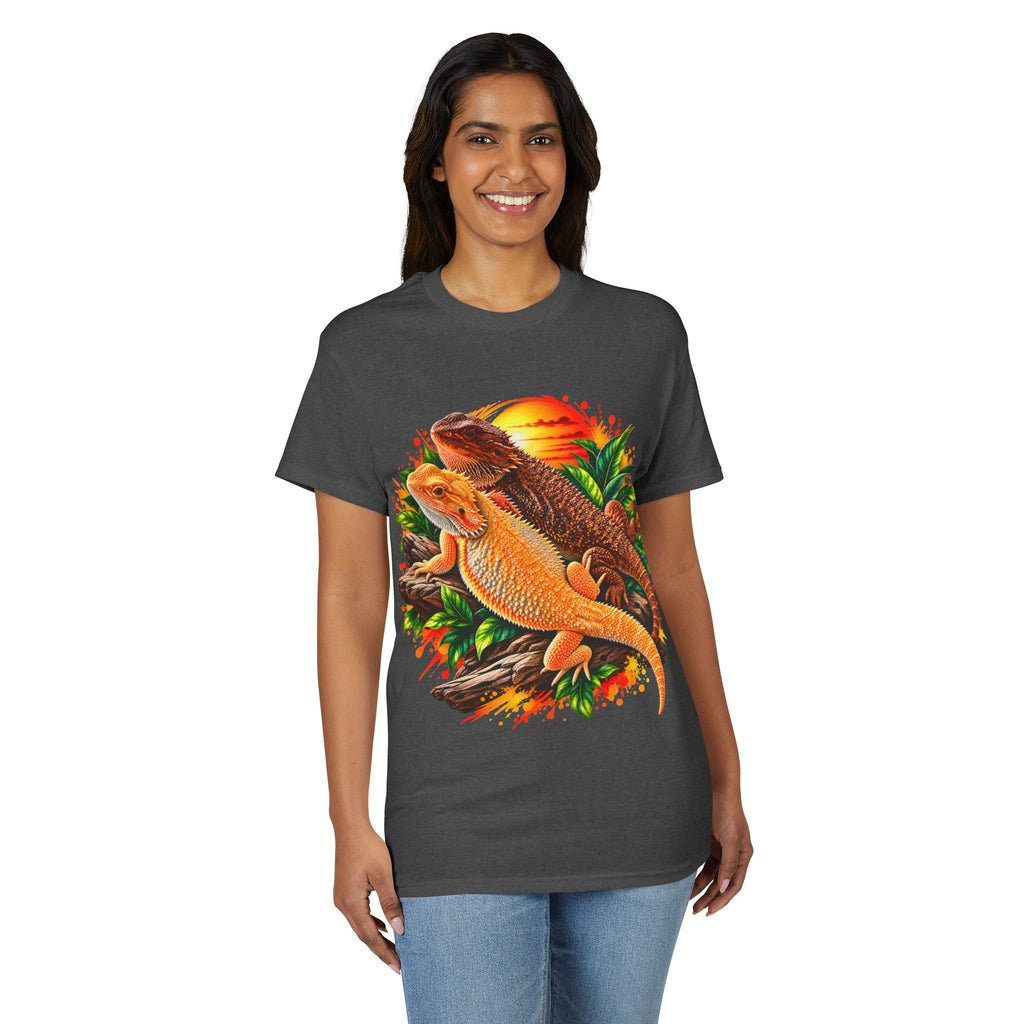 Bearded Dragon Sunset T-Shirt — Colorful Reptile Lover Tee