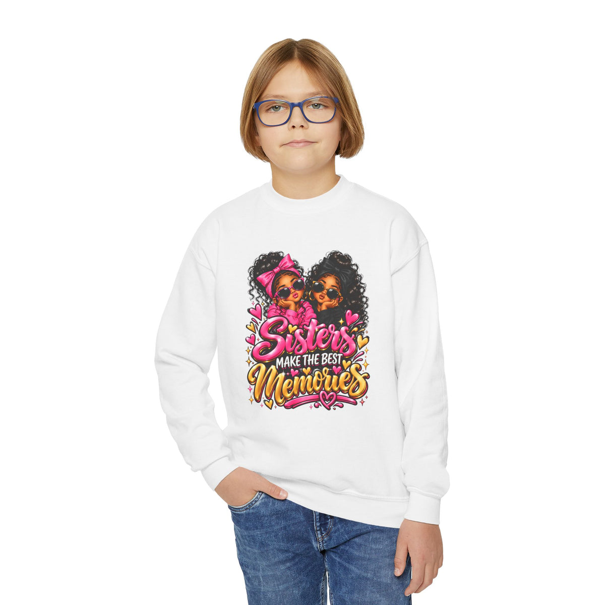 Sisters Make the Best Memories Youth Crewneck Sweatshirt