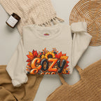 Cozy Season Sweatshirt – Autumn Sunflowers & Pumpkin Fall Crewneck