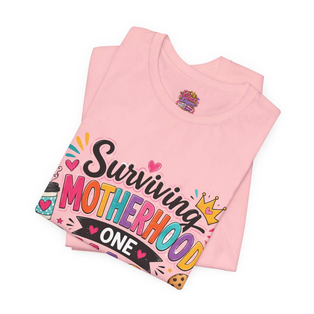 Motherhood Snack T‑Shirt — "Surviving Motherhood One Snack at a Time" Mom Tee