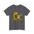 Ball Python Illustration T‑Shirt — Yellow Jungle Snake Graphic Tee