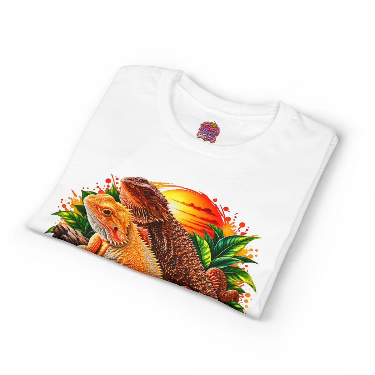 Bearded Dragon Sunset T-Shirt — Colorful Reptile Lover Tee
