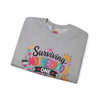 Motherhood Snack Crewneck Sweatshirt — "Surviving Motherhood One Snack at a Time"