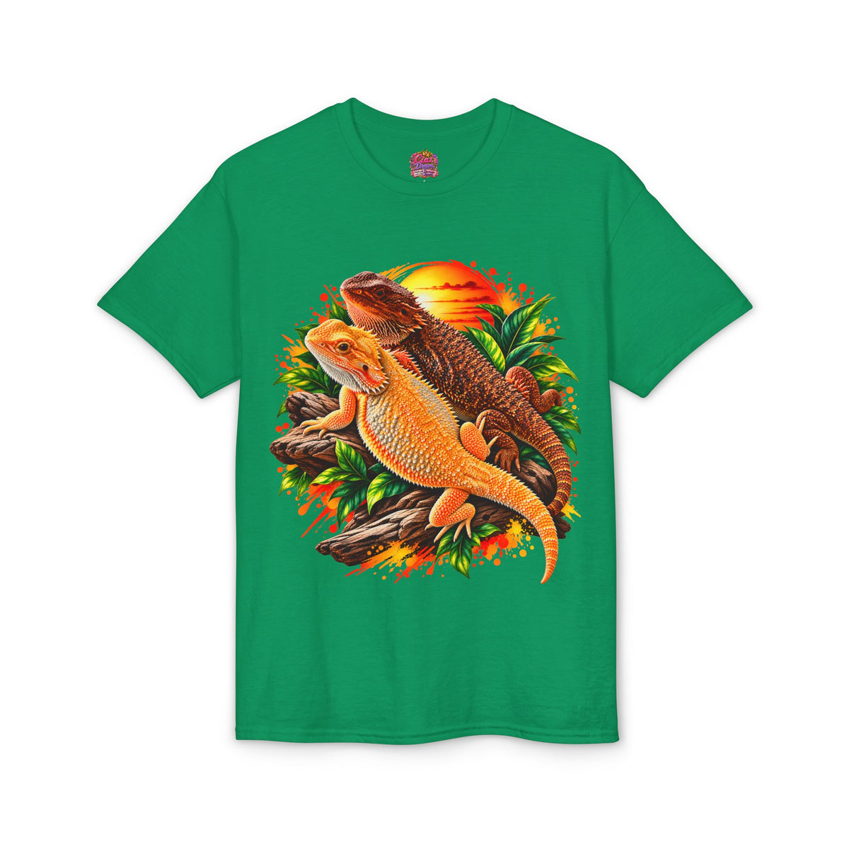 Bearded Dragon Sunset T-Shirt — Colorful Reptile Lover Tee