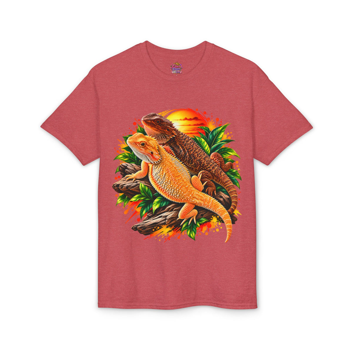 Bearded Dragon Sunset T-Shirt — Colorful Reptile Lover Tee
