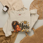 Crewneck Sweatshirt — “You Got This” Inspirational Afro Woman Graphic