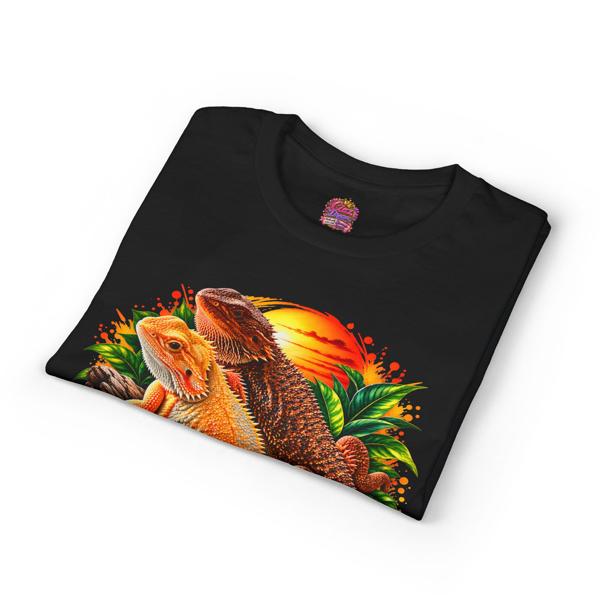 Bearded Dragon Sunset T-Shirt — Colorful Reptile Lover Tee