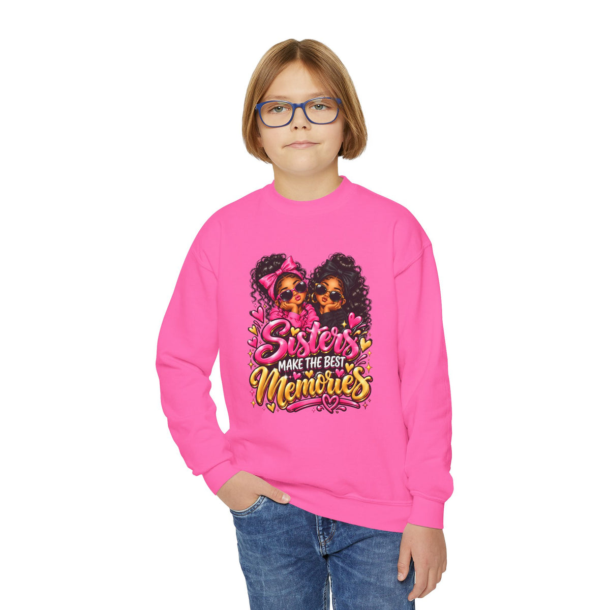 Sisters Make the Best Memories Youth Crewneck Sweatshirt