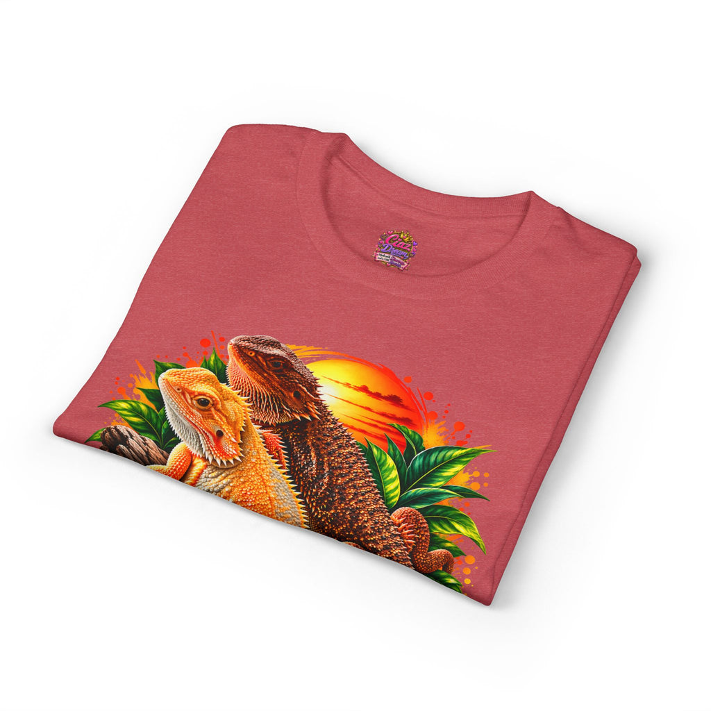 Bearded Dragon Sunset T-Shirt — Colorful Reptile Lover Tee