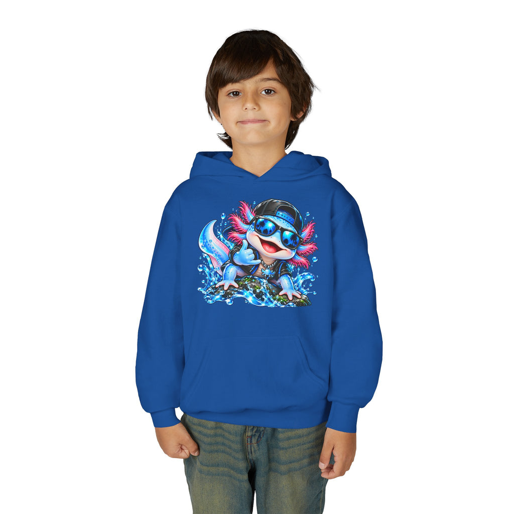 Axolotl Surf Hoodie — Cute Watercolor Axolotl Kids' Pullover