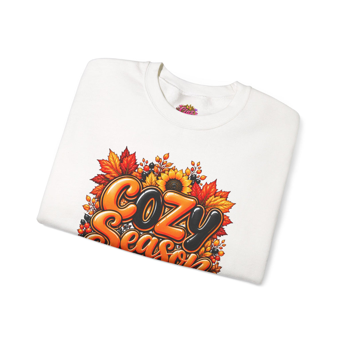 Cozy Season Sweatshirt – Autumn Sunflowers & Pumpkin Fall Crewneck