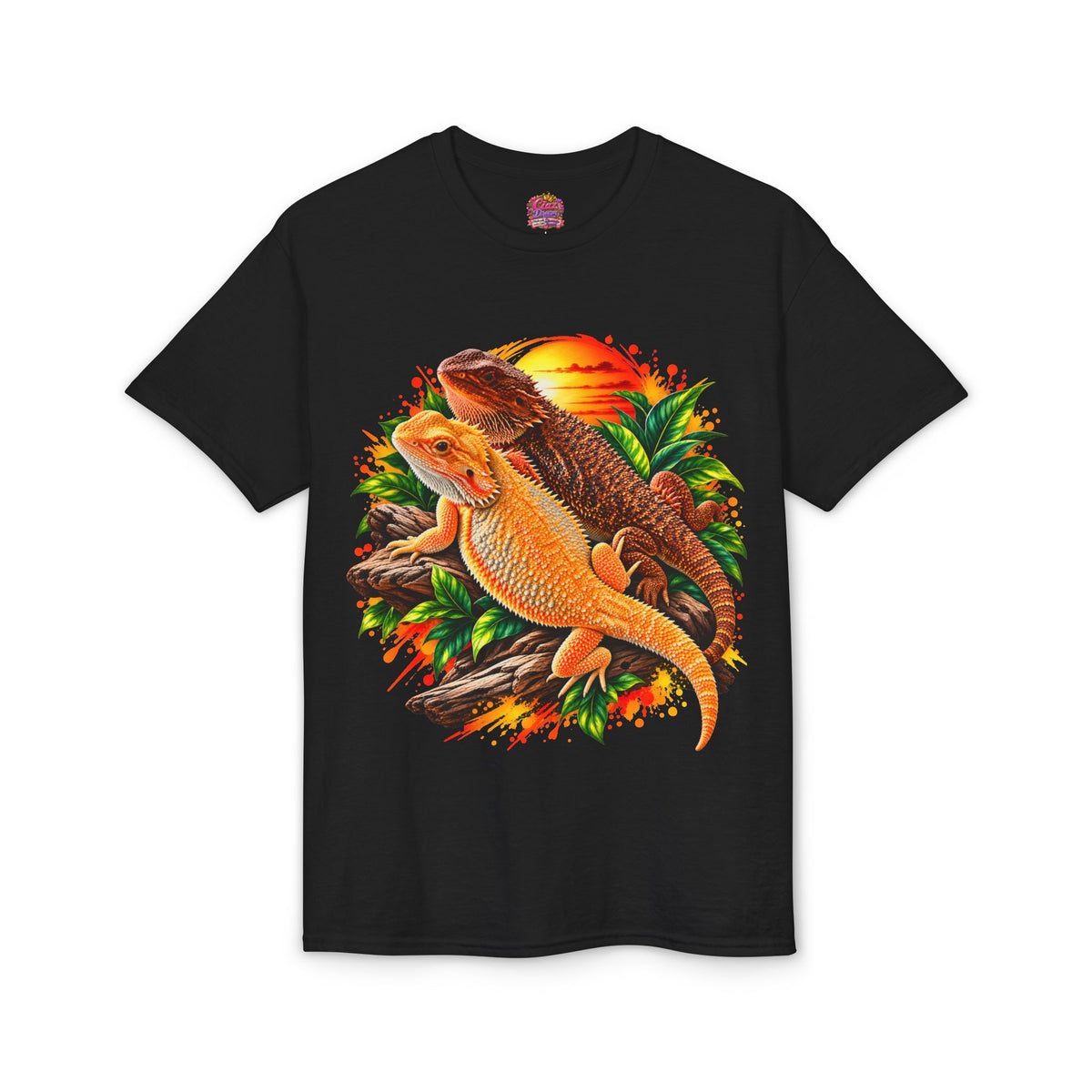 Bearded Dragon Sunset T-Shirt — Colorful Reptile Lover Tee
