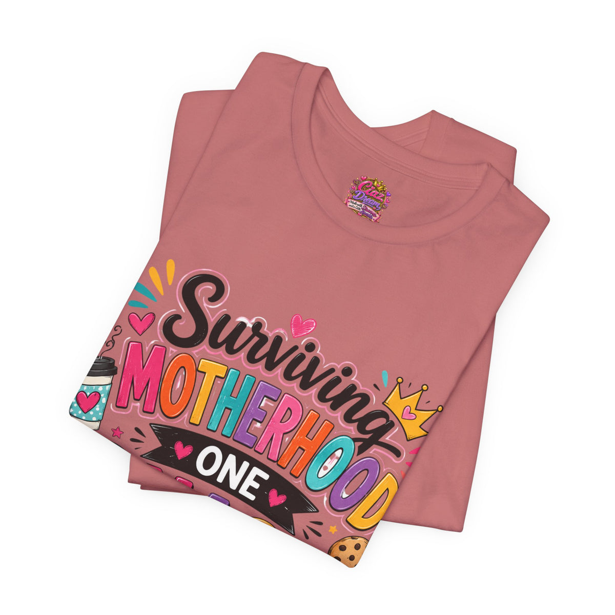 Motherhood Snack T‑Shirt — "Surviving Motherhood One Snack at a Time" Mom Tee