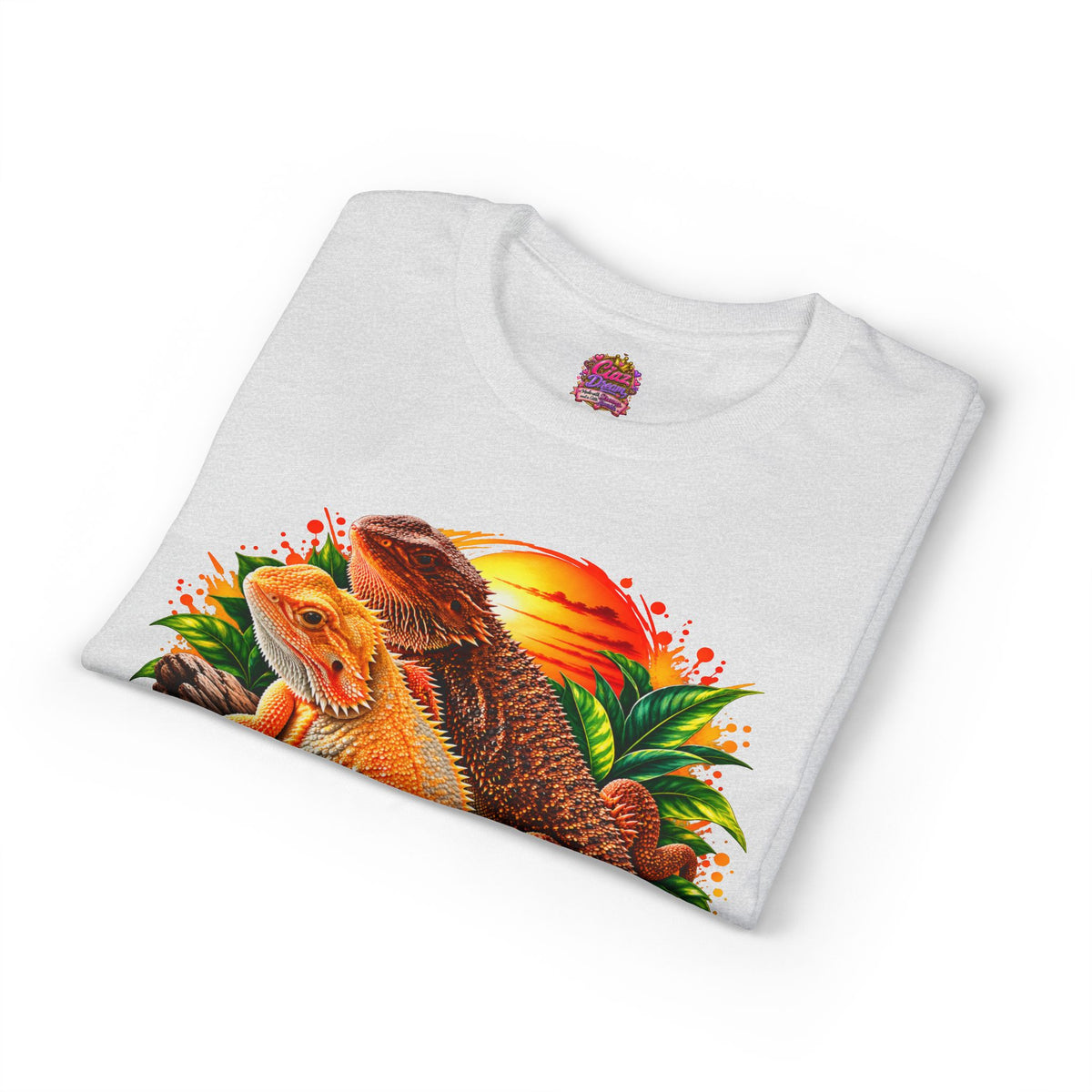 Bearded Dragon Sunset T-Shirt — Colorful Reptile Lover Tee