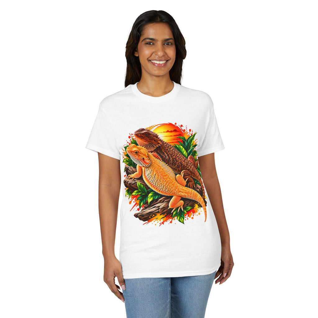 Bearded Dragon Sunset T-Shirt — Colorful Reptile Lover Tee