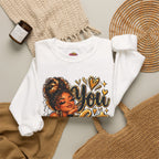 Crewneck Sweatshirt — “You Got This” Inspirational Afro Woman Graphic