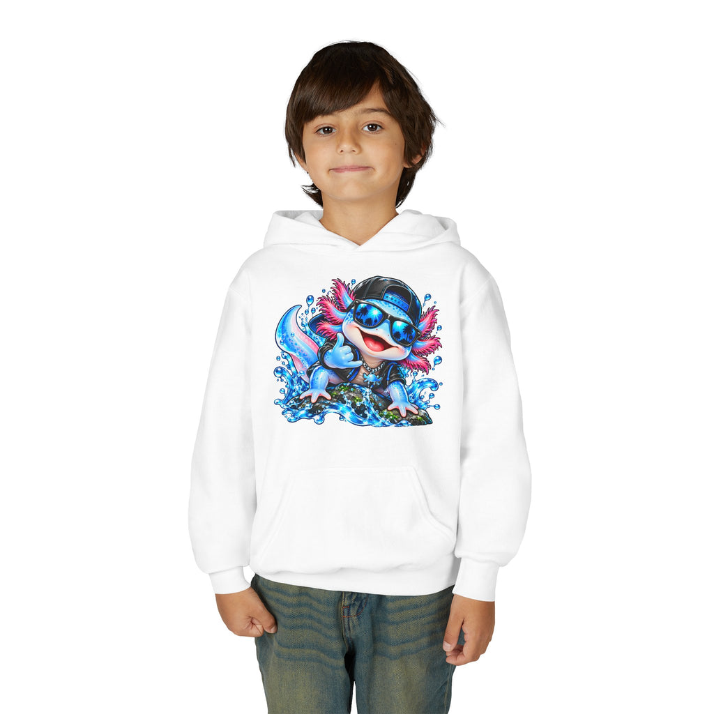 Axolotl Surf Hoodie — Cute Watercolor Axolotl Kids' Pullover