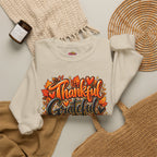 Thankful Grateful Blessed Fall Sweatshirt — Thanksgiving Pumpkin Cozy Crewneck