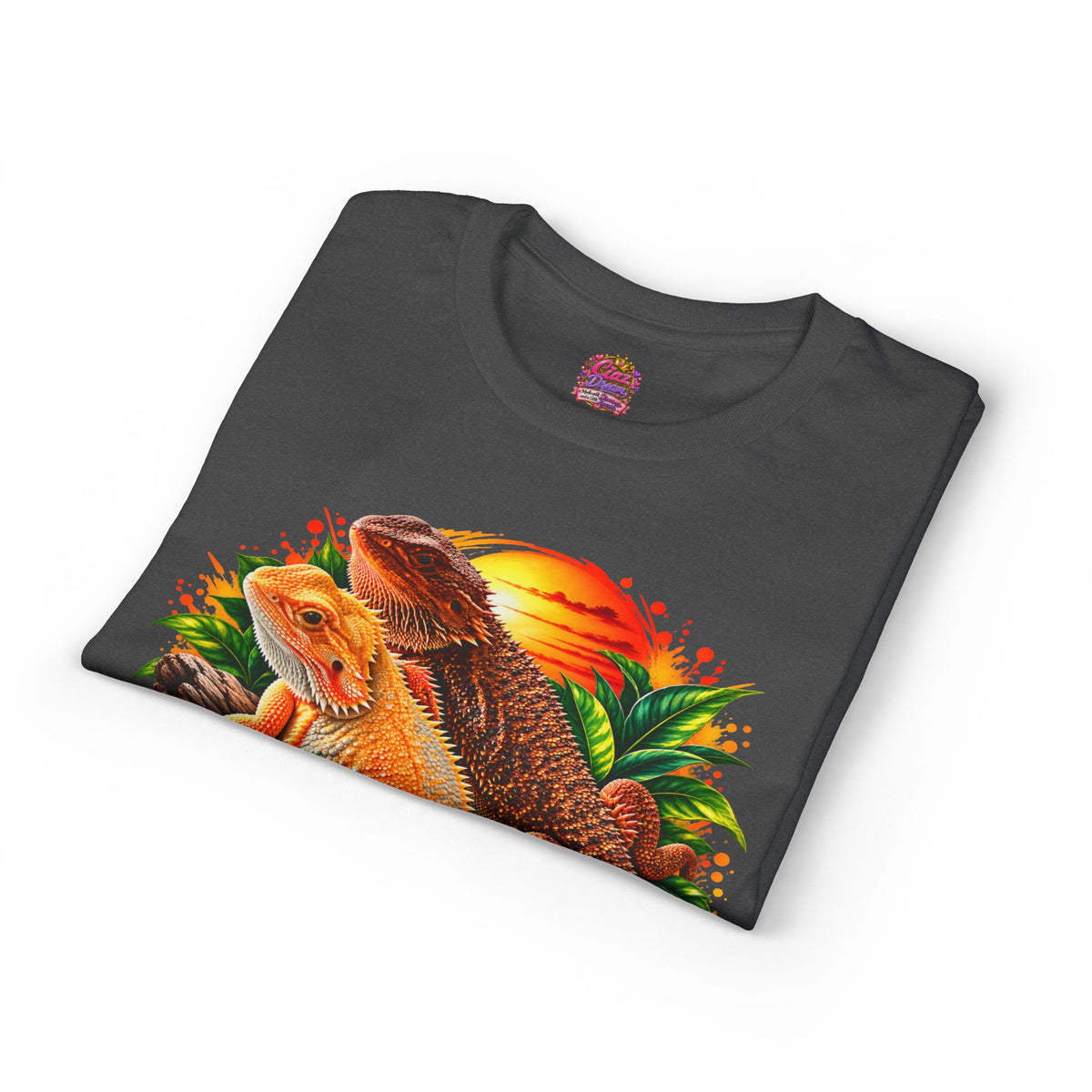 Bearded Dragon Sunset T-Shirt — Colorful Reptile Lover Tee