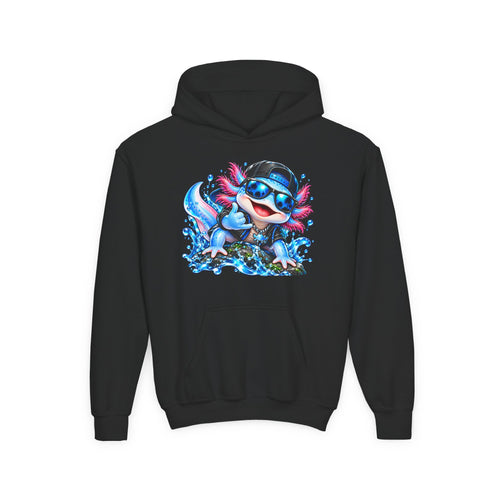 Axolotl Surf Hoodie — Cute Watercolor Axolotl Kids' Pullover