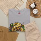 Ball Python Illustration T‑Shirt — Yellow Jungle Snake Graphic Tee