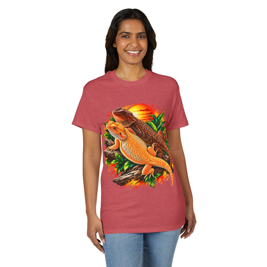 Bearded Dragon Sunset T-Shirt — Colorful Reptile Lover Tee