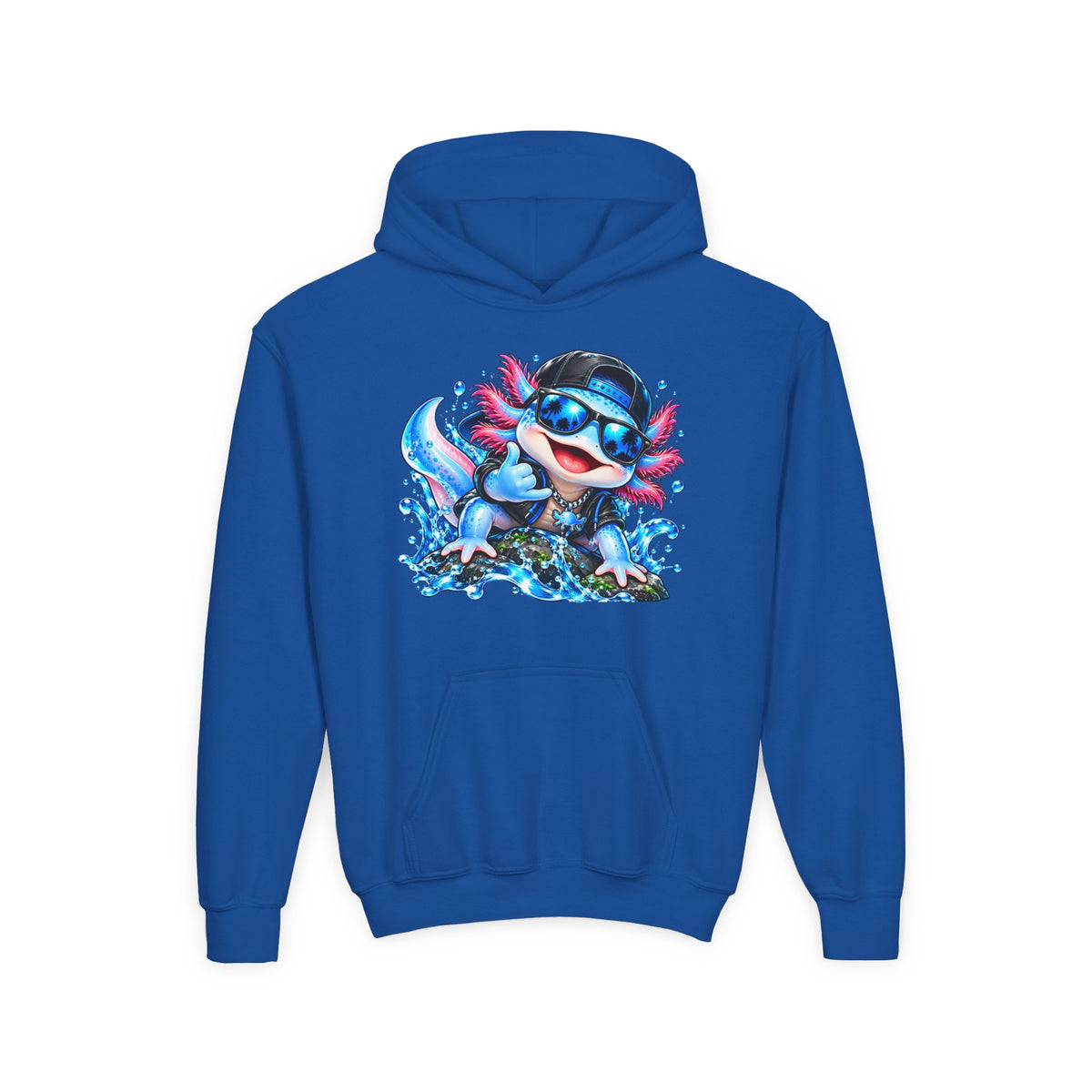 Axolotl Surf Hoodie — Cute Watercolor Axolotl Kids' Pullover